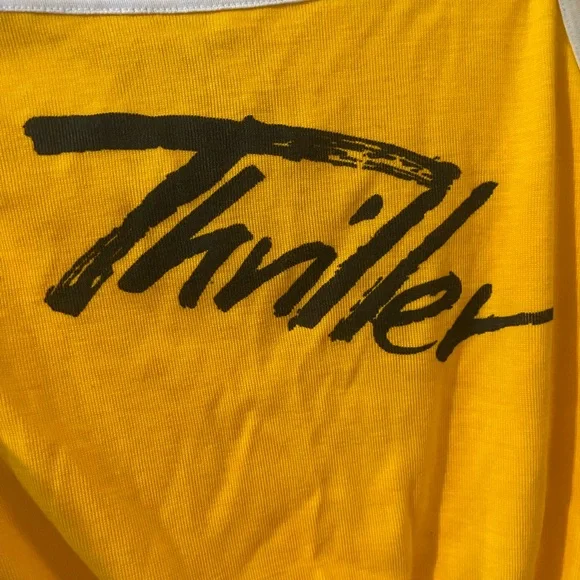 Vintage! Vibrant Yellow Tank Top with 'Thriller' Design - Picture 2 of 6